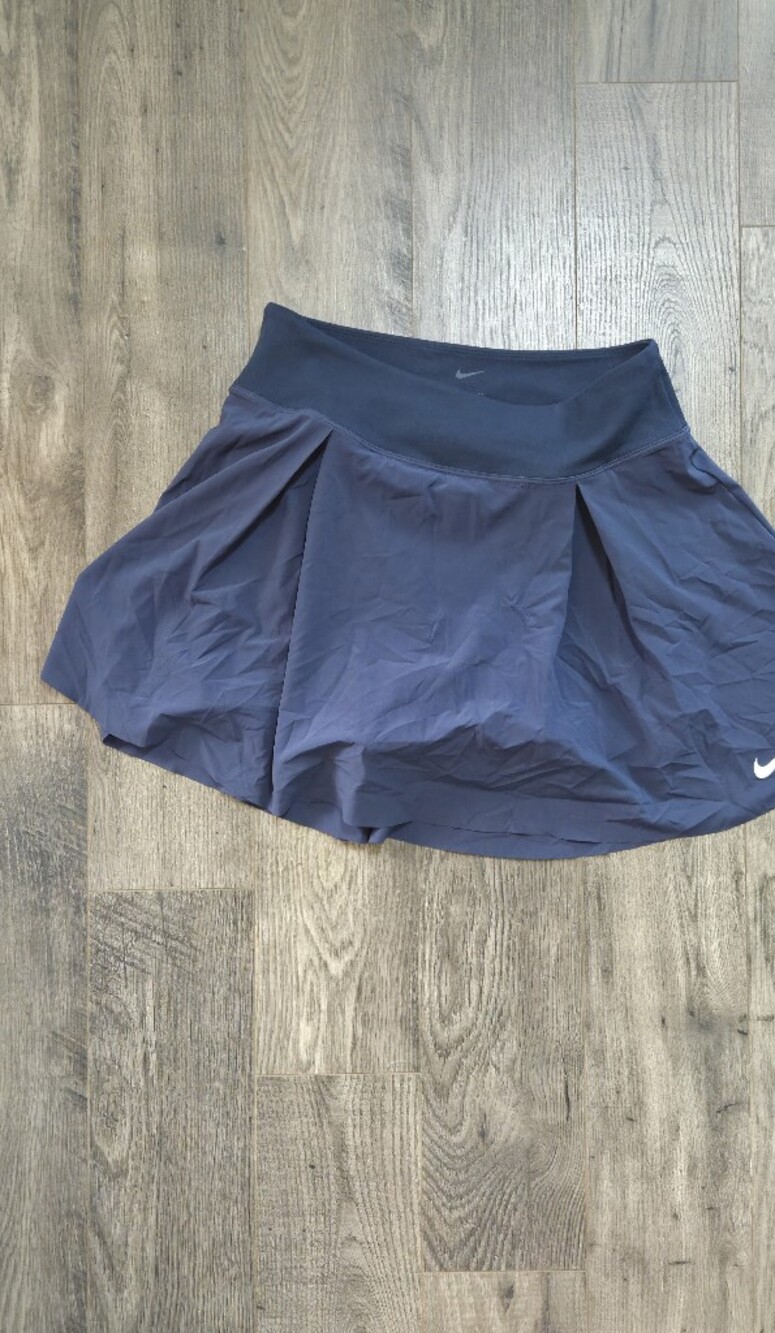 Nike Men's Dark Blue Athletic Skirt-Style Shorts with Swoosh